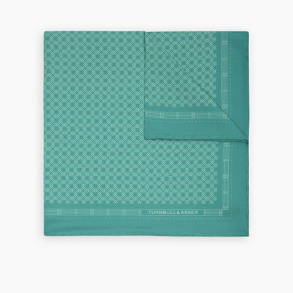 Kingfisher Green Monocle Silk Pocket Square Image 4