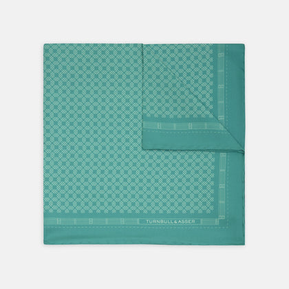 Kingfisher Green Monocle Silk Pocket Square