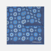 Blue Floral Medallion Silk Pocket Square