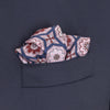 Pink and Navy Floral Medallion Silk Pocket Square