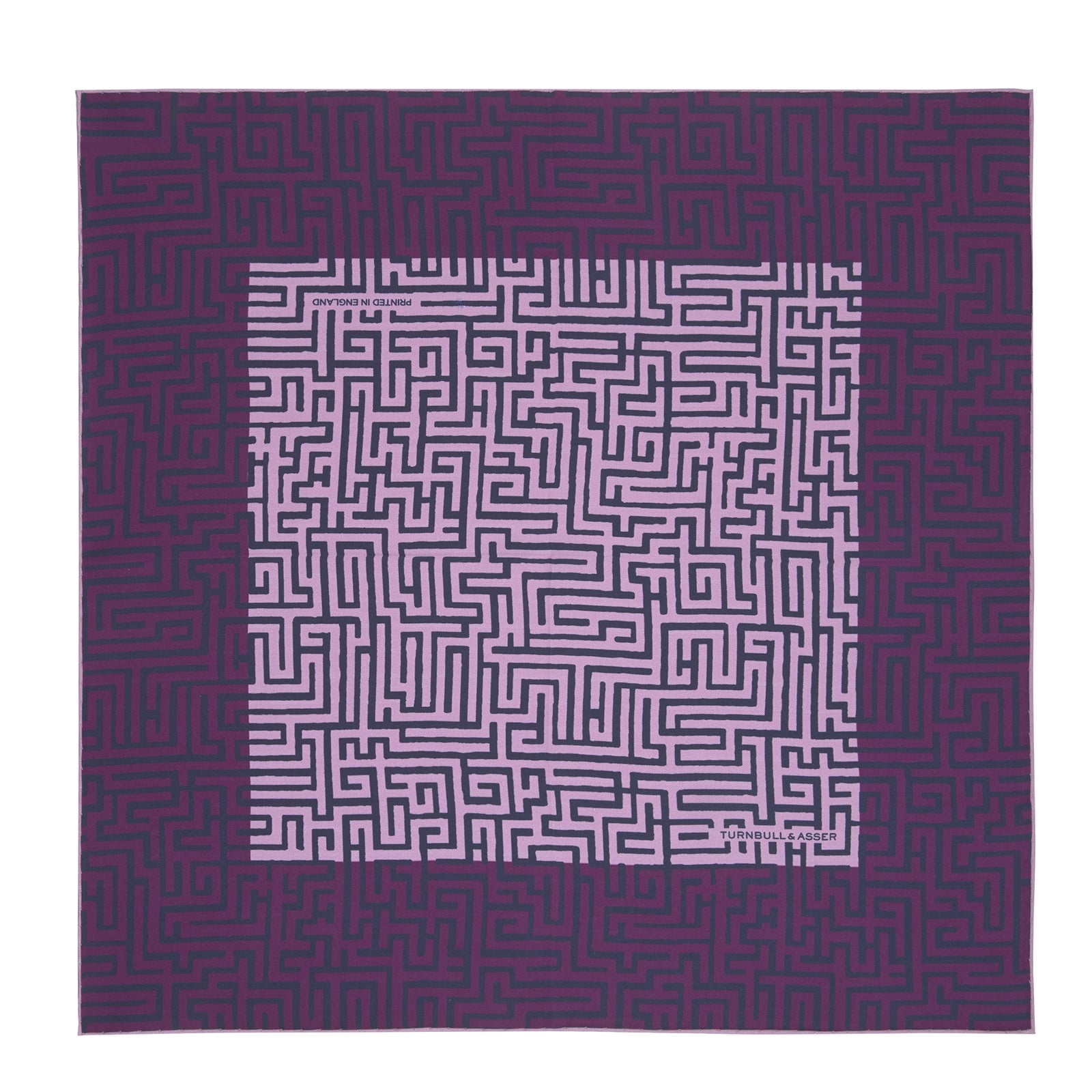 Purple and Lilac Maze Silk Pocket Square