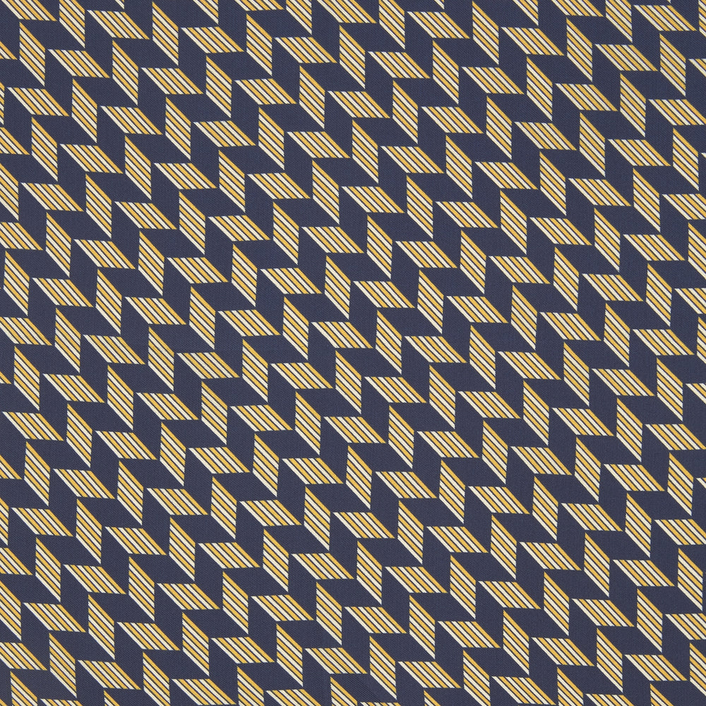 Blue and Gold Arrow Silk Pocket Square