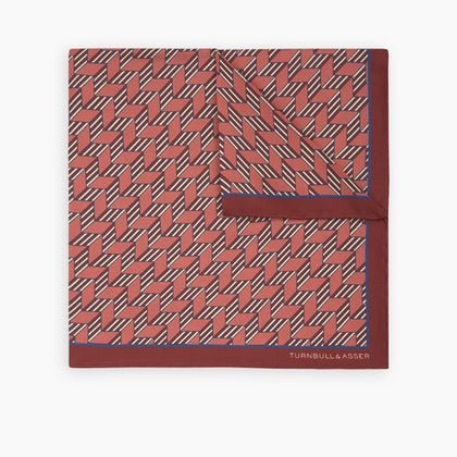 Red and Pink Arrow Silk Pocket Square Image 4