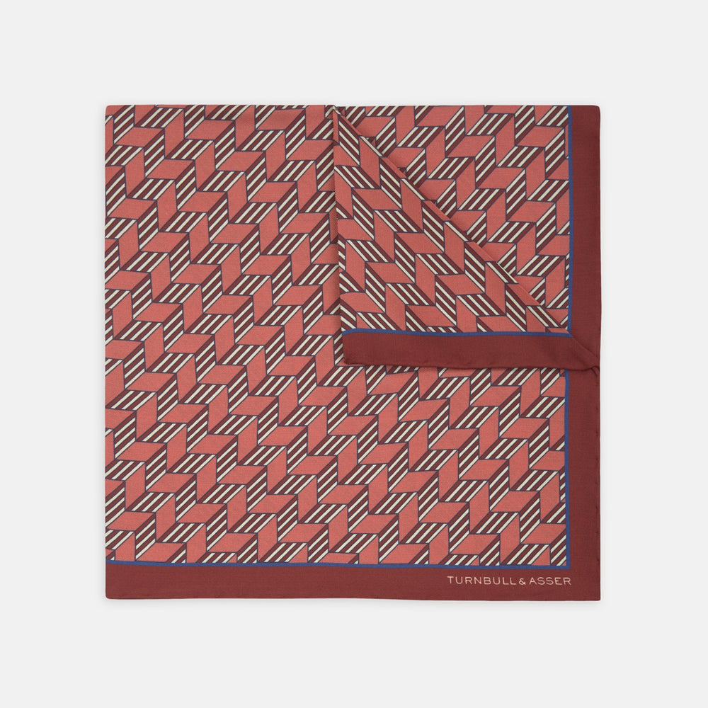 Red and Pink Arrow Silk Pocket Square