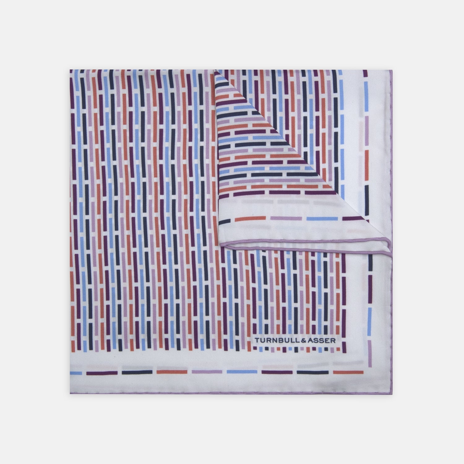 Pink and Blue Ladder Silk Pocket Square
