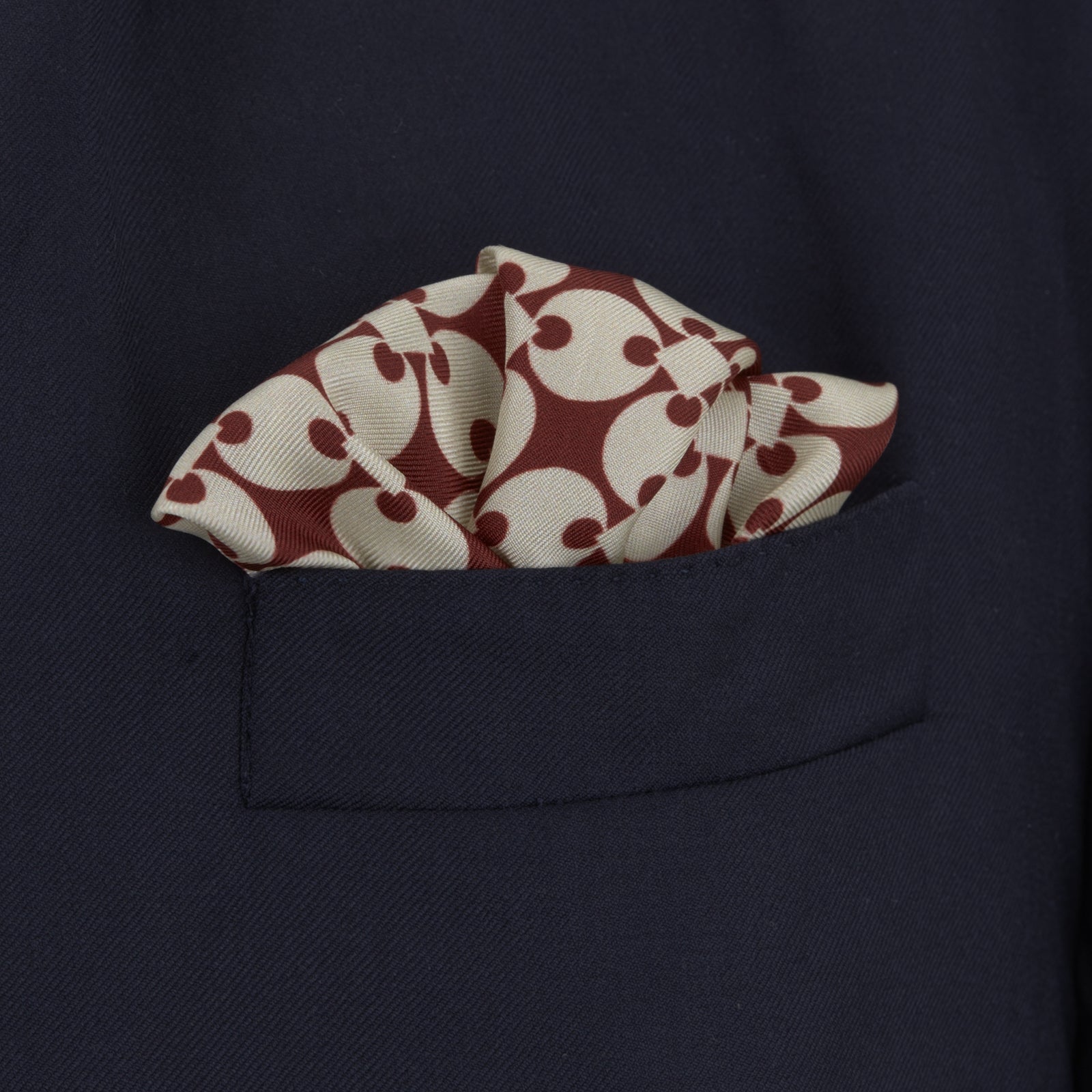 Red and White Vanguard Spot Silk Pocket Square