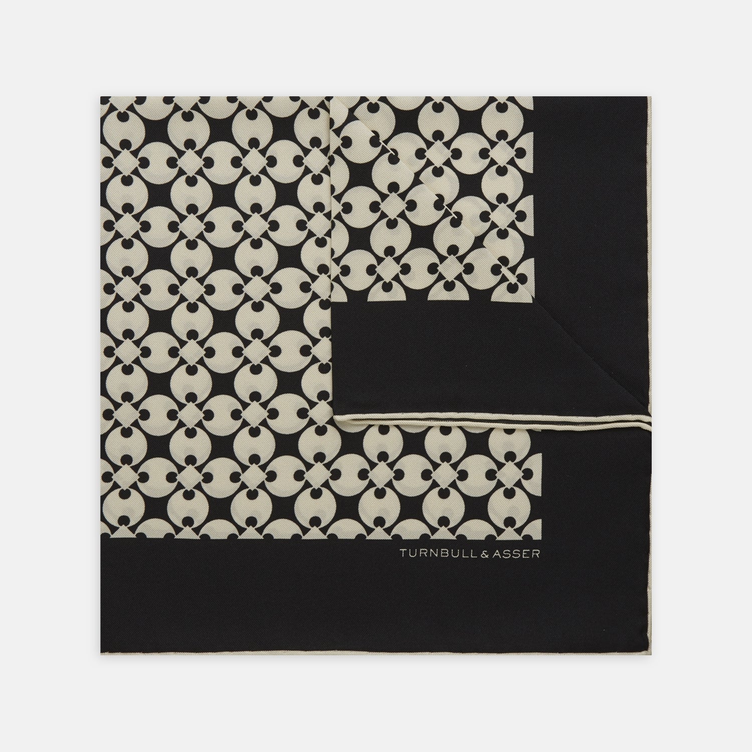 Black and White Vanguard Spot Silk Pocket Square