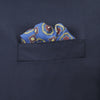 Navy and Red Medallion Silk Pocket Square