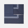 Navy Dotted Floral Silk Pocket Square