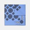 Sky Blue and Navy Compass Silk Pocket Square