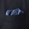 Sky Blue and Navy Compass Silk Pocket Square