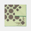 Pistachio Green Compass Silk Pocket Square