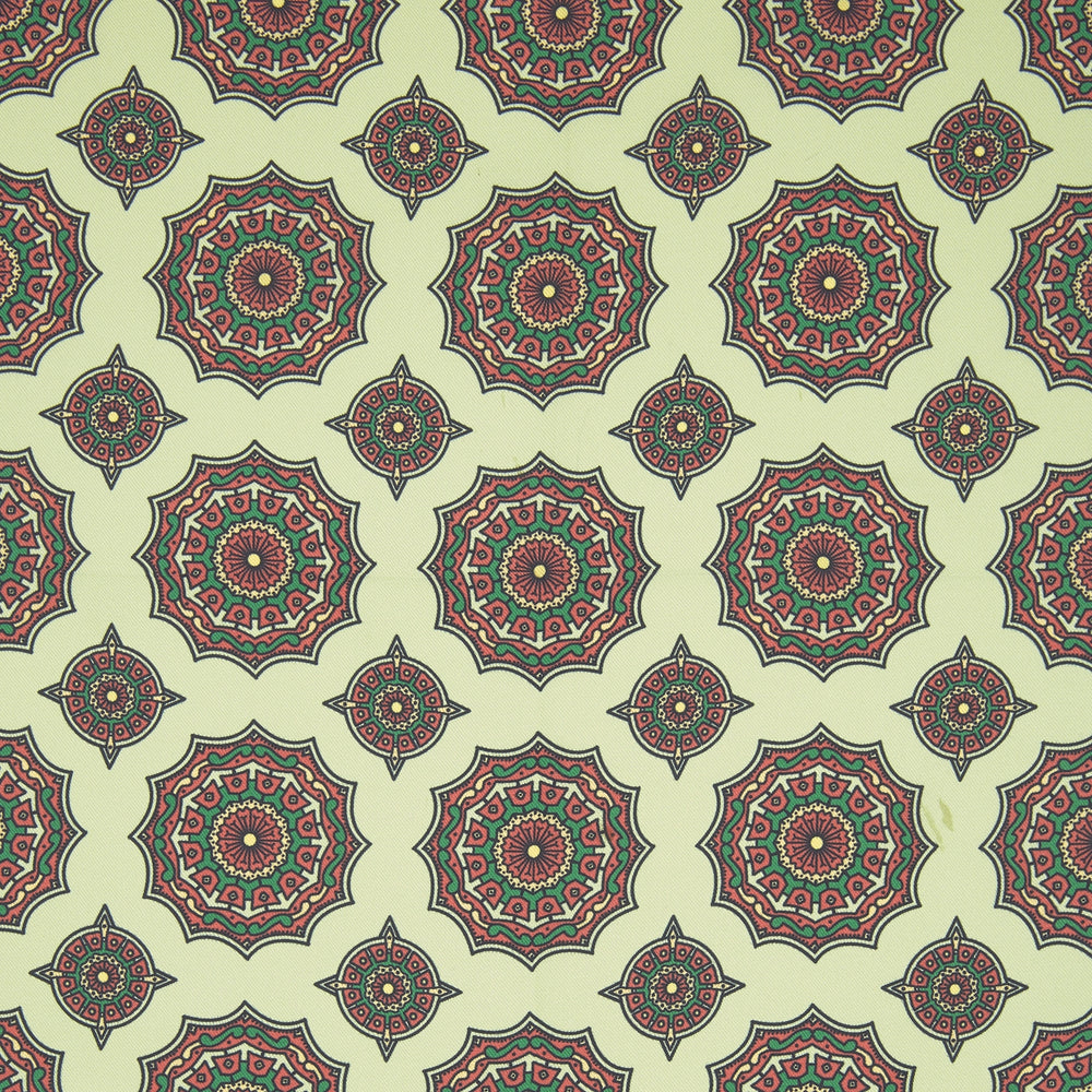 Pistachio Green Compass Silk Pocket Square