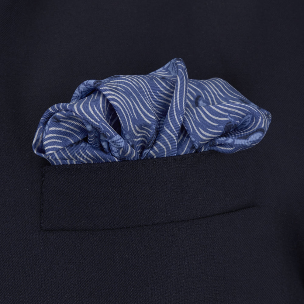 Blue Carp Silk Pocket Square