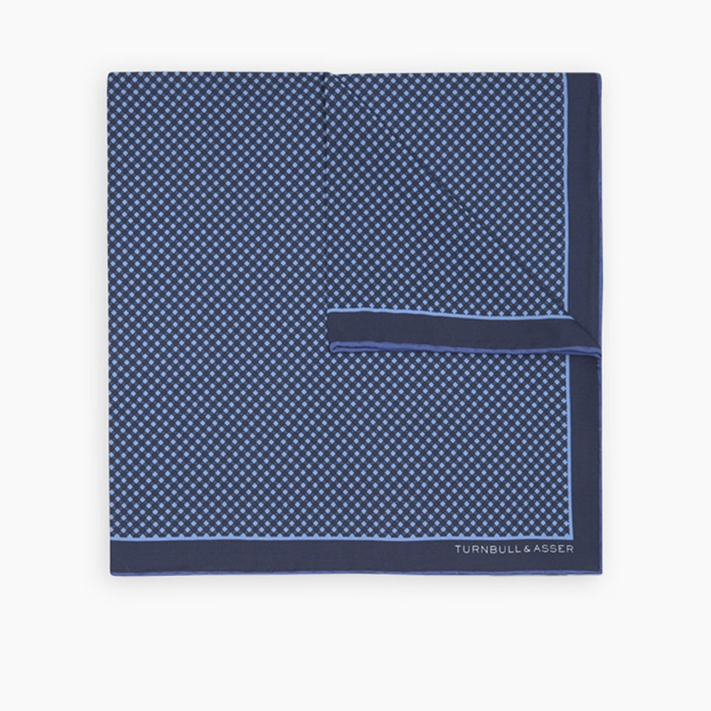 Blue Rattan Silk Pocket Square