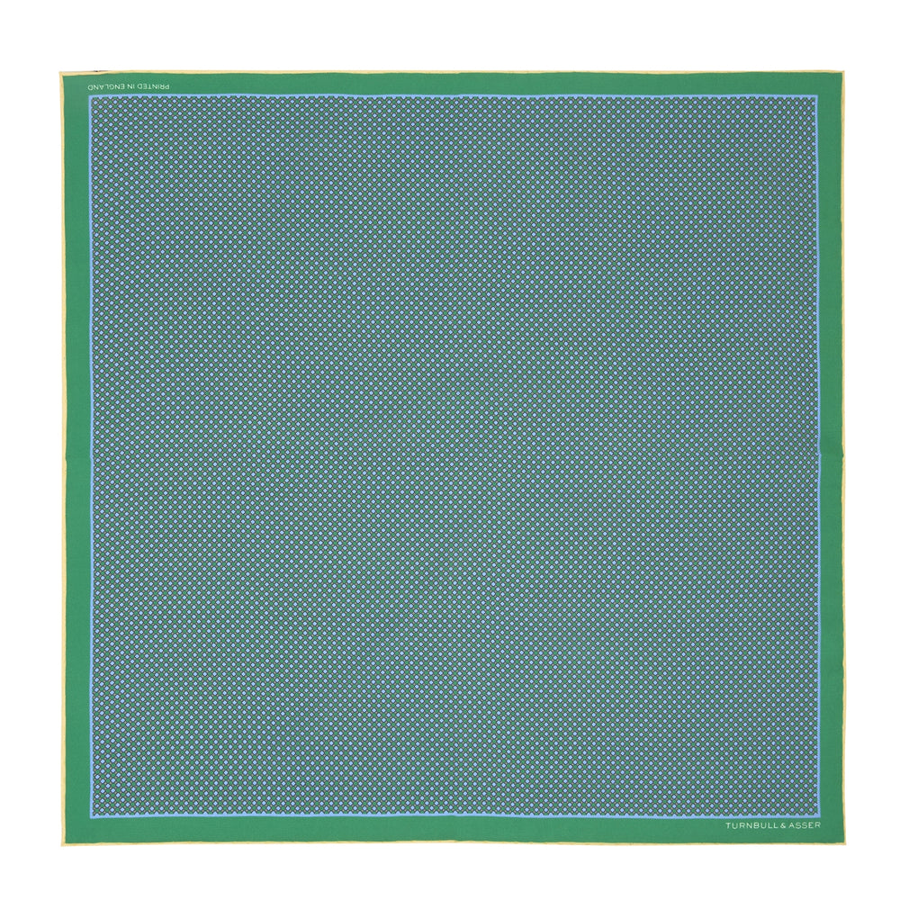 Green Rattan Silk Pocket Square