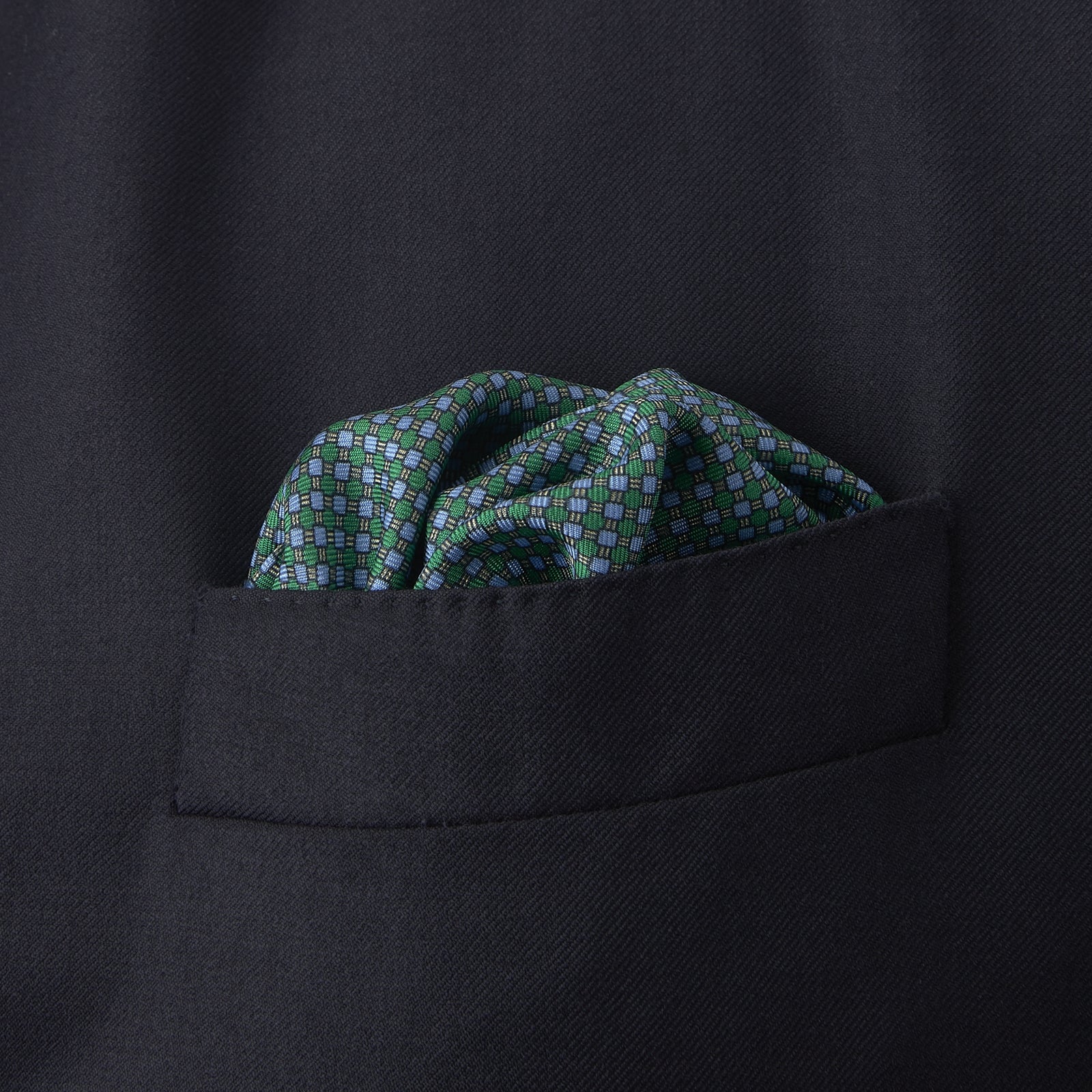 Green Rattan Silk Pocket Square