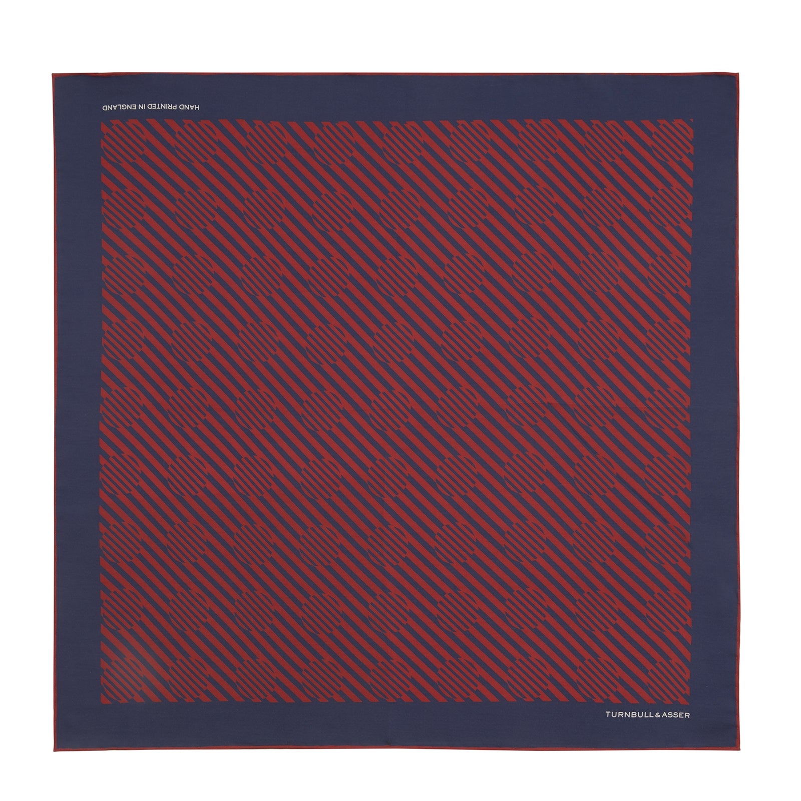 Red and Navy Optic Spot Silk Pocket Square
