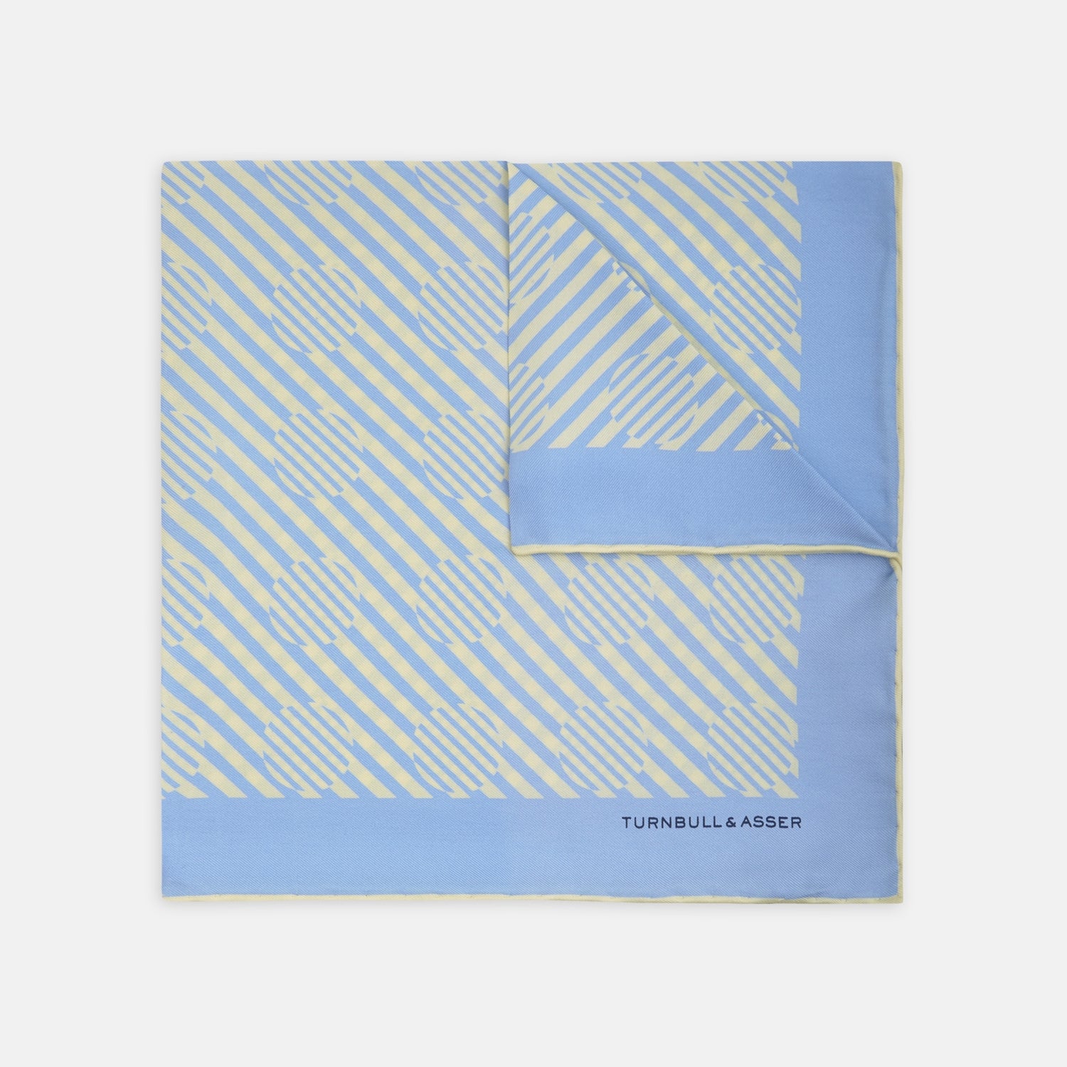 Sky Blue and Cream Optic Spot Silk Pocket Square
