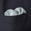 Sky Blue and Cream Optic Spot Silk Pocket Square
