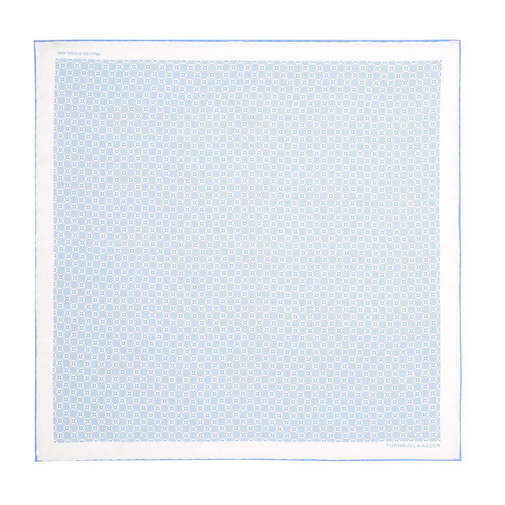Blue Checkerboard Silk Pocket Square
