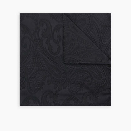 Black House Paisley Hand-Rolled Silk Pocket Square Image 4