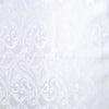 View 3 of product The Turnbull & Asser White House Paisley Hand-Rolled Silk Pocket Square is shown neatly folded to reveal both sides of its white woven fabric, ideal for black tie, set against a light gray background.