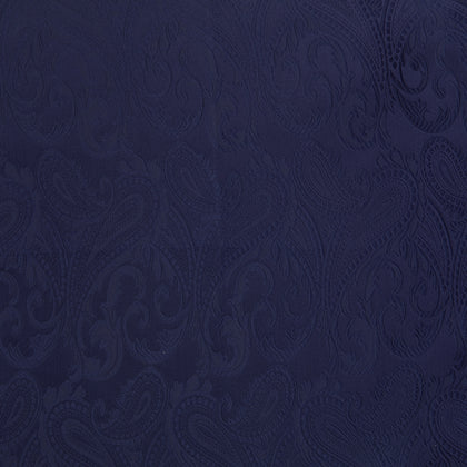 Navy House Paisley Hand-Rolled Silk Pocket Square Image 2