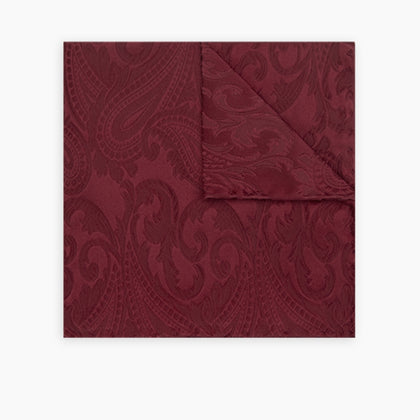 Burgundy House Paisley Hand-Rolled Silk Pocket Square Image 4