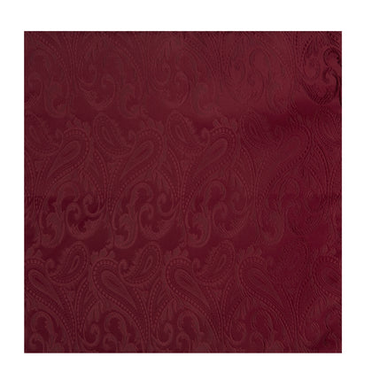 Burgundy House Paisley Hand-Rolled Silk Pocket Square