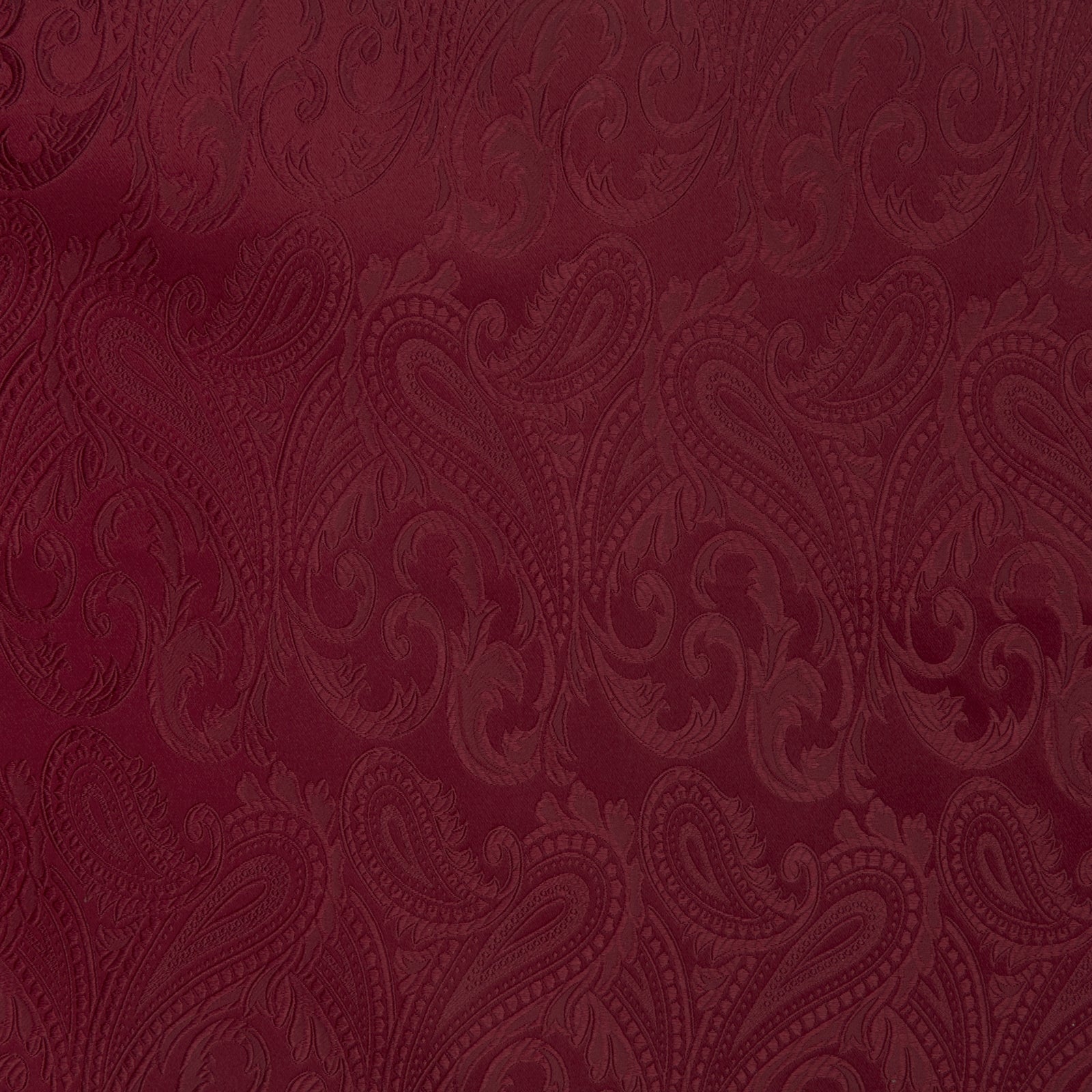 Burgundy House Paisley Hand-Rolled Silk Pocket Square