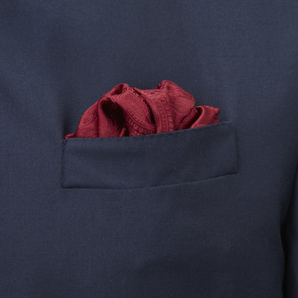 Burgundy House Paisley Hand-Rolled Silk Pocket Square Image 3