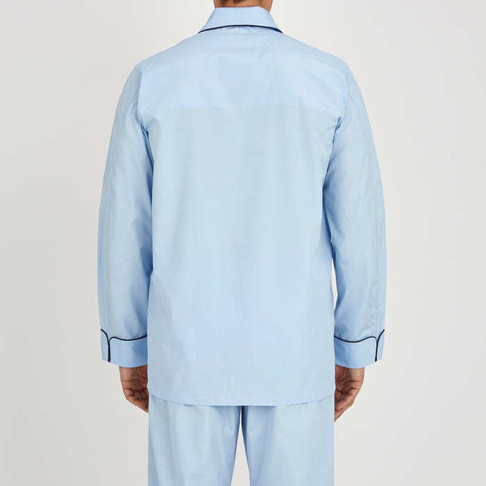 Light Blue Piped Cotton Pyjama Set Image 2