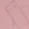View 2 of product The Turnbull & Asser Pink Micro-Check Piped Cotton Pyjama Set, featuring a pink button-up top with white buttons and a matching headscarf, is displayed on a white background.
