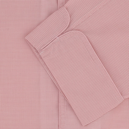 Pink Micro-Check Piped Cotton Pyjama Set
