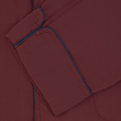 Wine Piped Silk Pyjama Set Image 3