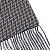 Navy Zig-Zag Silk and Cashmere Scarf