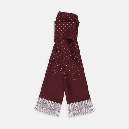 Wine Spotted Silk Scarf