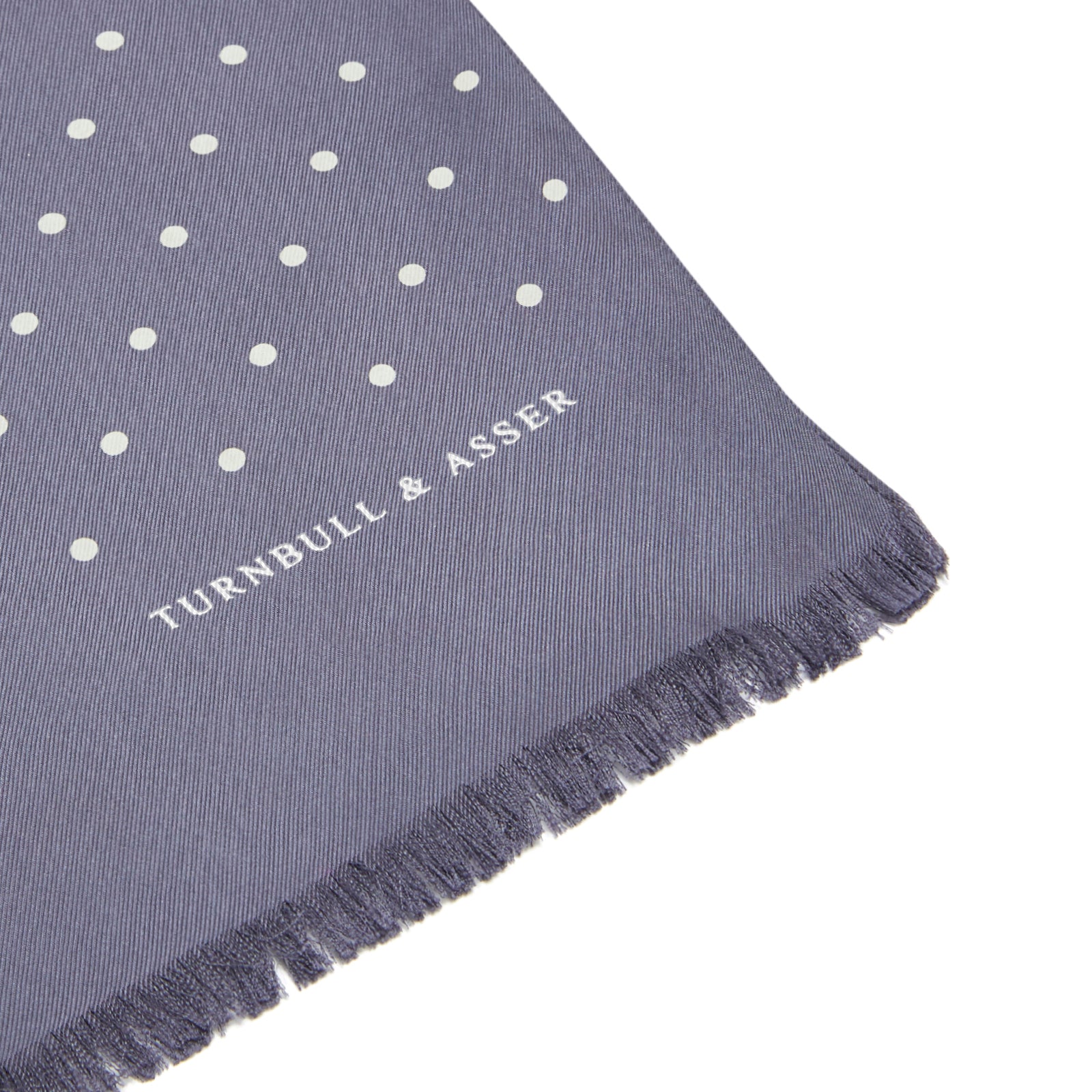 Grey and White Spotted Silk Scarf