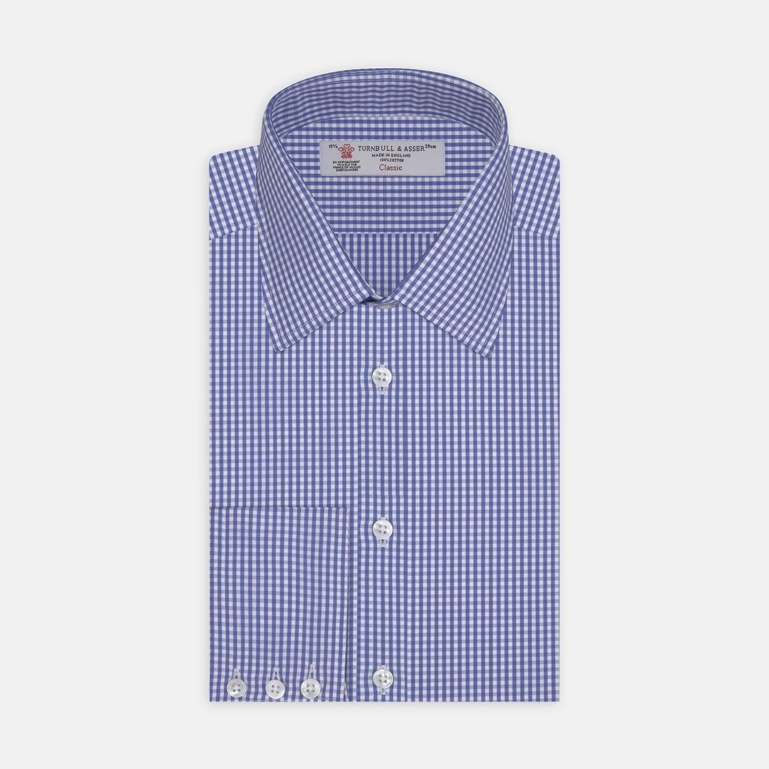 Mid Blue Gingham Check Cotton Fabric