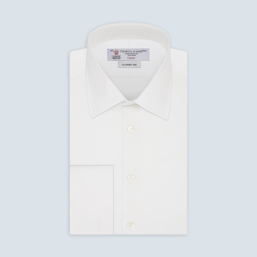 Two-Fold 120 White Shirt with T&A Collar and Double Cuffs