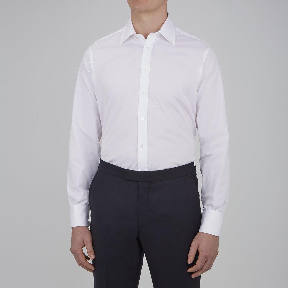 Two-Fold 120 White Shirt with T&A Collar and Double Cuffs