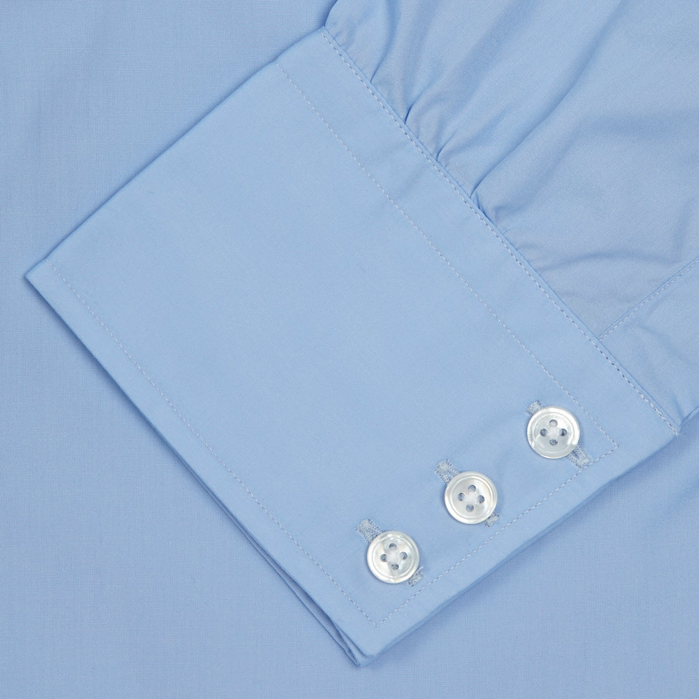 Two-Fold 200 Blue Cotton Shirt with Regent Collar and 3-Button Cuffs