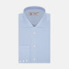 View 1 of product A neatly folded Burgundy Corduroy Cotton Shirt by Turnbull & Asser, featuring a Cambridge collar and 3-button cuffs, displayed against a plain white background.