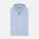 Two-Fold 200 Blue Cotton Shirt with Regent Collar and 3-Button Cuffs