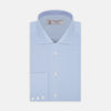 Two-Fold 200 Blue Cotton Shirt with Regent Collar and 3-Button Cuffs