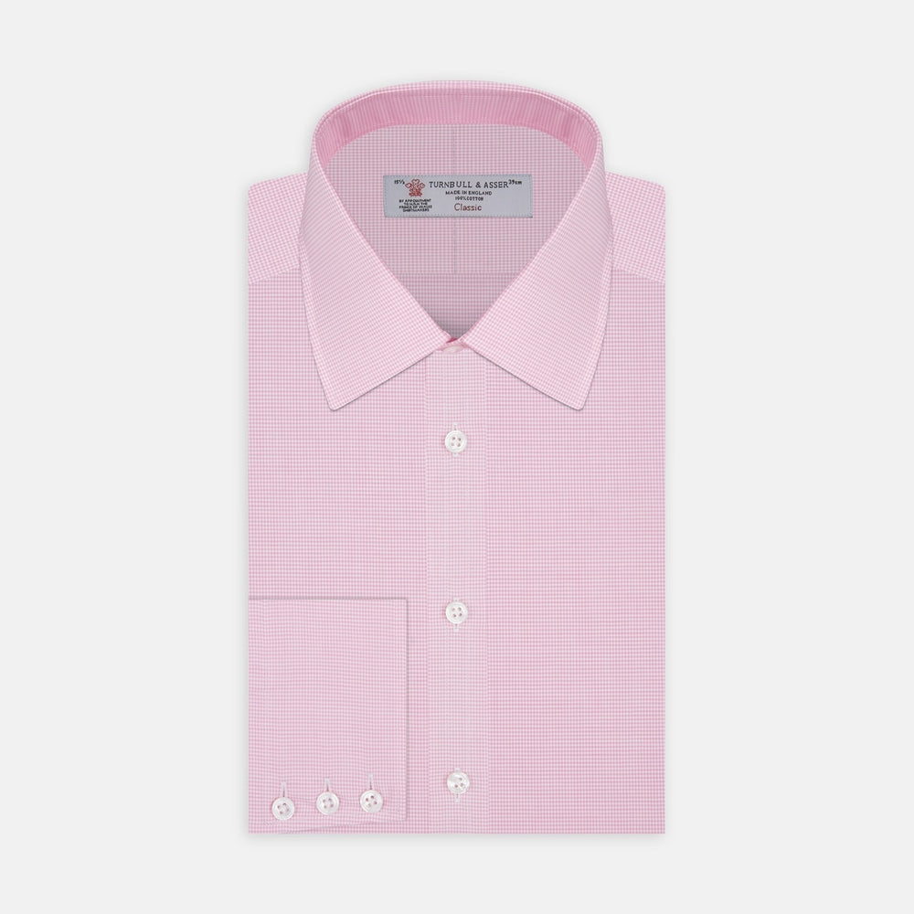 Pink Micro Check Cotton Fabric
