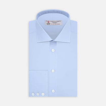 Blue Sea Island Quality Cotton Shirt with Dr. No Collar and Button Cuffs