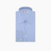 Blue Windowpane Check Shirt with T&A Collar and 3-Button Cuffs