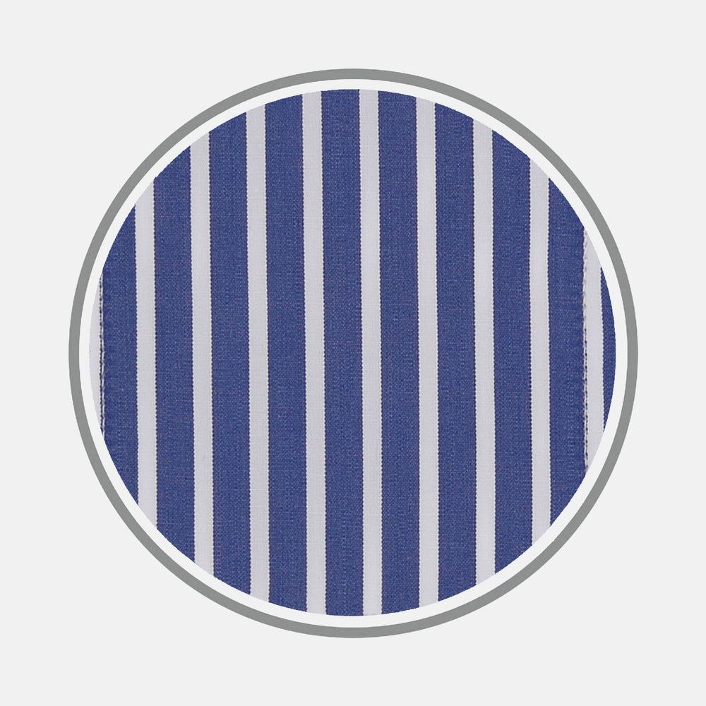 Navy and White Deep Stripe Cotton Fabric